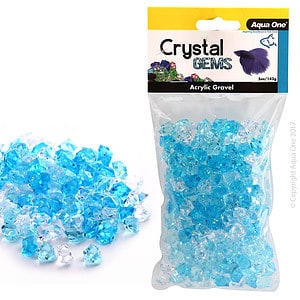 Aqua One Crystal Gems Acrylic Betta Gravel 145g 15mm Blue Ice