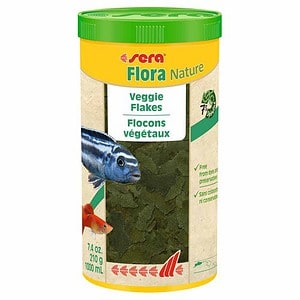 SERA FLORA NATURE VEGGIE FLAKES 210G / 1L – NATURAL VEGETABLE FISH FOOD