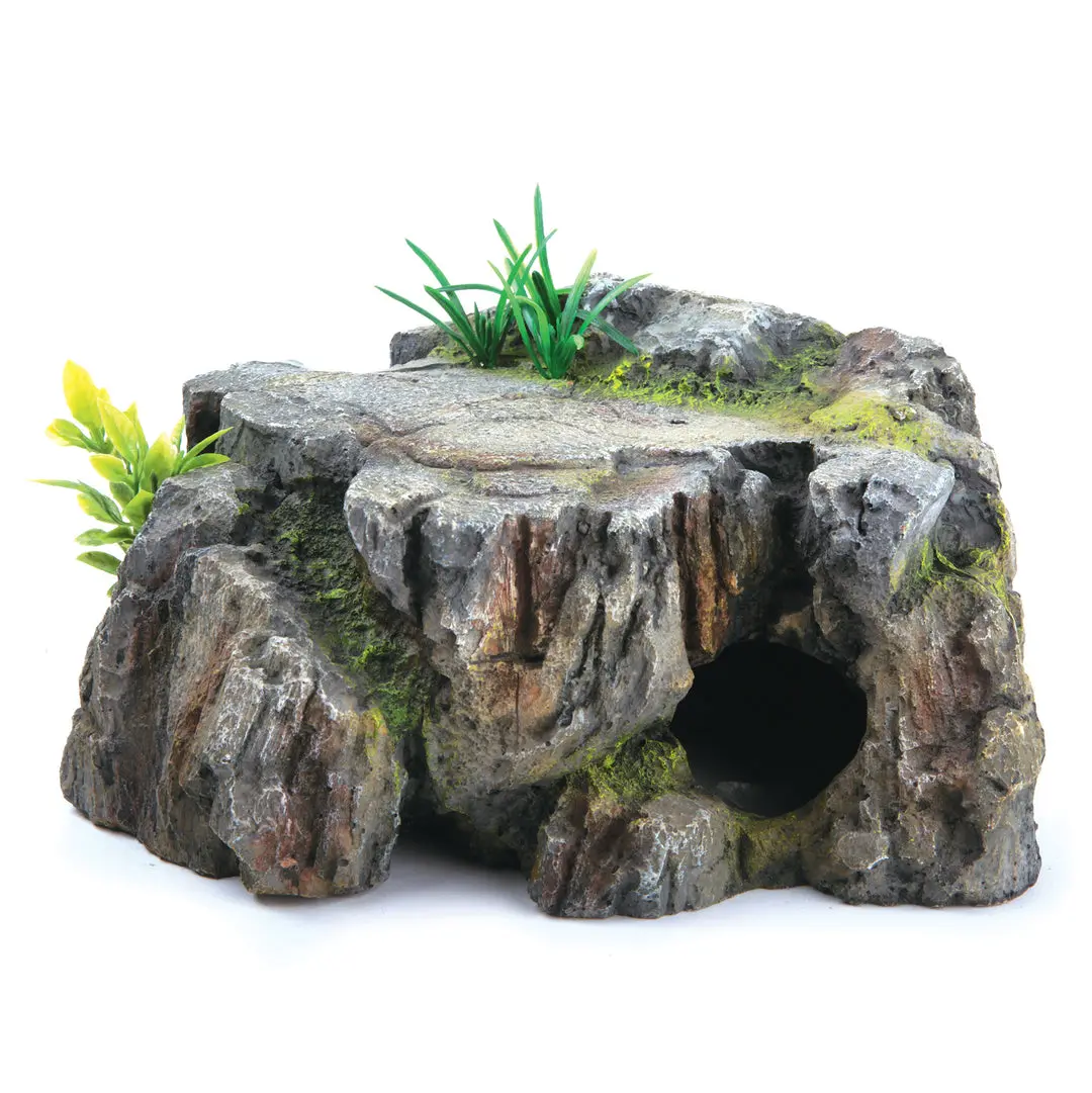 Greystone Cave W/Plants - Large - Bespoke Aquariums