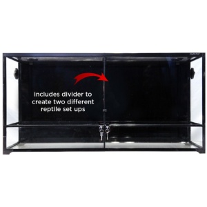 Reptile One RTF 1200HTD Glass Hinged Door Terrarium With Divider 120x45x60cm