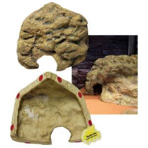Reptile One Hide Cave Corner Fit Rock Look – Medium 29X16X18Cm